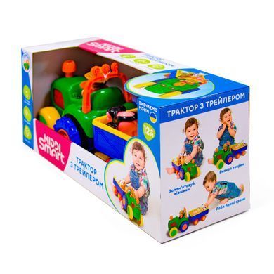 Игровой набор KIDDI SMART &ndash; ТРАКТОР С ТРЕЙЛЕРОМ (свет, украинский) 063180 фото