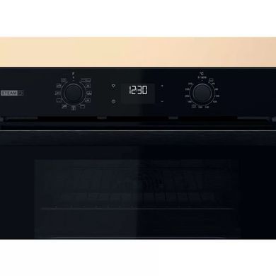Whirlpool Духовой шкаф электрический, 71л, A+, дисплей, конвекция, телескопические направляющие, пар, черный OMSR58CU1SB фото