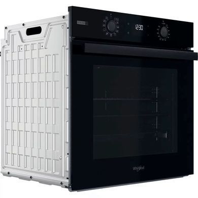 Whirlpool Духовой шкаф электрический, 71л, A+, дисплей, конвекция, телескопические направляющие, пар, черный OMSR58CU1SB фото