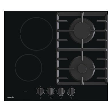 Gorenje Варильна поверхня комбінована (2 газ + 2 склокерам. ), 60см, чорний (326417) GCE691BSC фото
