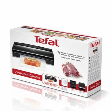 Вакууматор Tefal Classic для пакетів, 35см, електронне керування, +18 пакетів,, пластик, чорний (380662) VT254070 фото