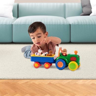 Игровой набор KIDDI SMART &ndash; ТРАКТОР С ТРЕЙЛЕРОМ (свет, украинский) 063180 фото