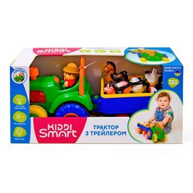 Игровой набор KIDDI SMART &ndash; ТРАКТОР С ТРЕЙЛЕРОМ (свет, украинский) 063180 фото