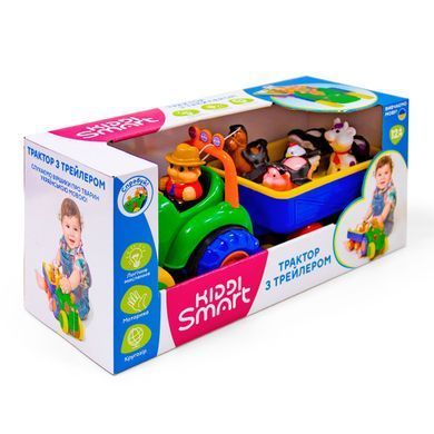 Игровой набор KIDDI SMART &ndash; ТРАКТОР С ТРЕЙЛЕРОМ (свет, украинский) 063180 фото