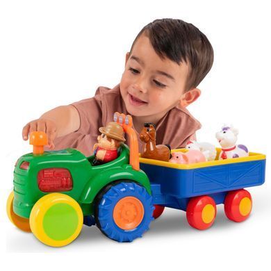 Игровой набор KIDDI SMART &ndash; ТРАКТОР С ТРЕЙЛЕРОМ (свет, украинский) 063180 фото