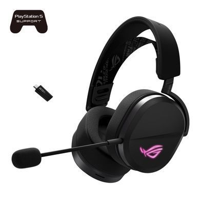 Гарнітура ігрова ASUS ROG Pelta, USB-A/BT/WL, RGB, 1.8м, чорний (382418) 90YH0410-BHUA00 фото