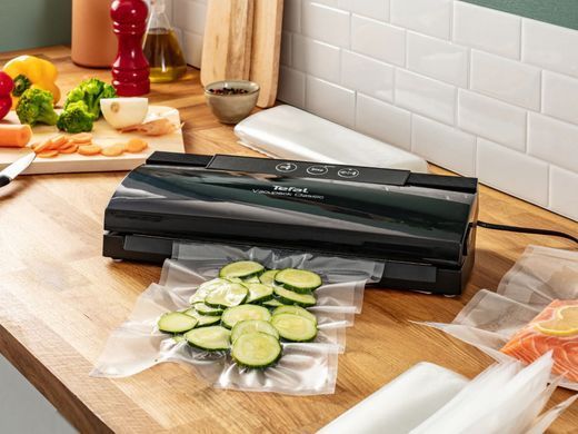 Вакууматор Tefal Classic для пакетів, 35см, електронне керування, +18 пакетів,, пластик, чорний (380662) VT254070 фото