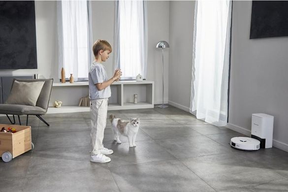 Rowenta Робот-пилосос миючий X-Plorer Serie 140+ Total Care, 5000ПаВт, h=9.5см, 0.29л, конт пил -0.28л, вода - вологе прибирання, автон. робота до 120хв, самоочистка, білий (382831) RR9197WH фото