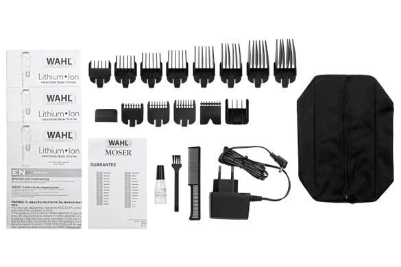 Moser Триммер WAHL Total Beard Grooming Kit для бороды и усов, сеть+акум., насадок-12, сталь, черный