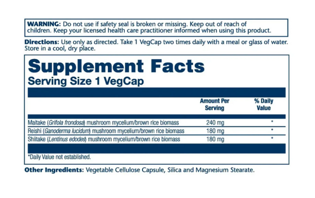 Mushroom Immune Complex 600mg - 100 vcaps
