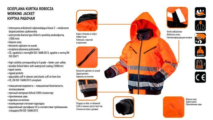 Куртка робоча утеплена Neo Tools 81-711-L