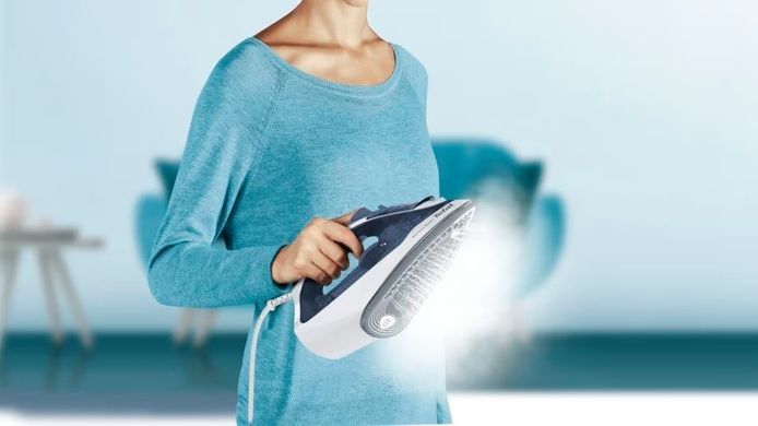 Tefal Праска Express Steam, 2400Вт, 270мл, паровий удар -165гр, постійна пара - 35гр, керам. підошва, біло-синій (367486) FV2837E0 фото