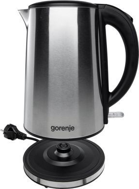 Gorenje Електрочайник, 1,5л, подвійні стінки, Strix контроль, нерж. (380760) K15DWS фото