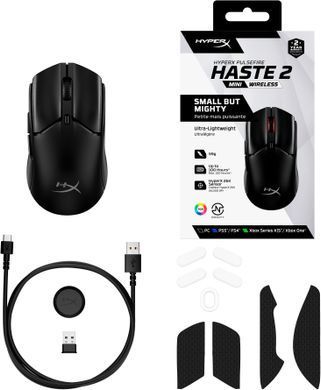 HyperX Мышь Pulsefire Haste 2 mini, RGB, USB-A/WL/BT, чорный 7D388AA фото