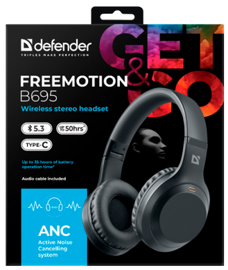 Навушники Defender FreeMotion B695 Bluetooth ANC Black (63695) (7024922) 63695 фото