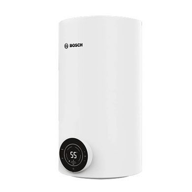Бойлер BOSCH електр. круглий Tronic 4000T, 80л, 2кВт, сухий тен, вертикальний монтаж, електр. кер-ння, B, білий (389779) 7736507577 фото