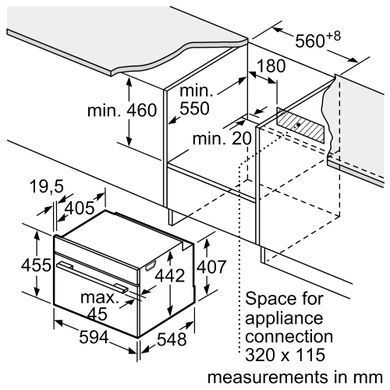 Bosch Вбудовувана пароварка CDG634AS0 - 45 см/38 л/нержавіюча сталь (350905) CDG634AS0 фото