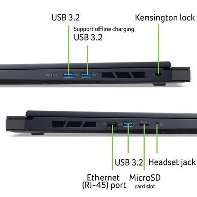 Acer Ноутбук Predator Helios Neo 18 PHN18-71 18" WUXGA, Intel i9-14900HX, 32GB, F1TB, NVD4060-8, Lin (375367) NH.QS0EU.001 фото