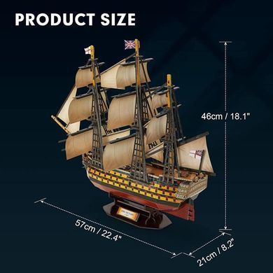 3D пазл CubicFun Корабель HMS Victory (T4019h) dt_22945 фото
