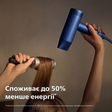 Philips Фен 8000 Series, 1400Вт, 3 режими, іонізація, хол. обдув, турборежим , аквамарин (382688) BHD839/00 фото