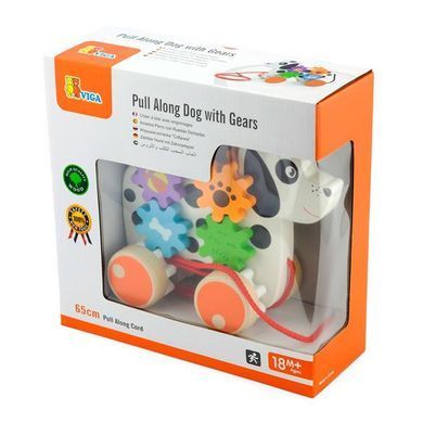 Дерев'яна каталка Viga Toys Собачка з шестерінками (50977) dt_481 фото