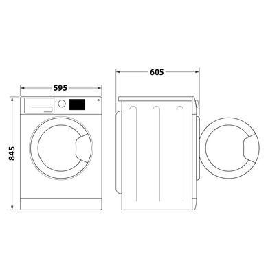 Whirlpool Пральна машина Whirlpool фронтальна, 11кг, 1400, A+++, 60см, дисплей, пара, інвертор, люк чорний, білий (363724) FFB11469BCVUA фото