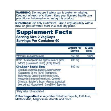 Комплекс для улучшения кровообращения Solaray CircuLegs Circulation Support 200mg 120 vcaps