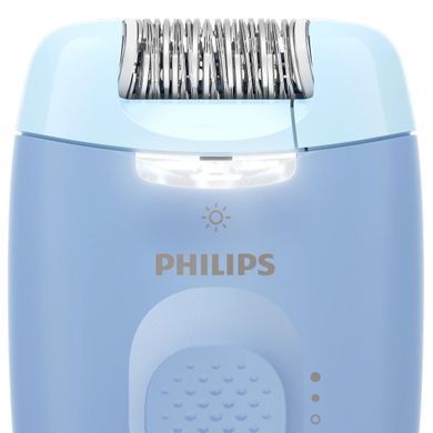 Епілятор Philips Series 2000 дисковий, від мережі, сух., насадок-2, з підсвіткою, блакитний (387535) BRE247/00 фото