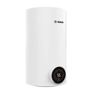Бойлер BOSCH електр. круглий Tronic 4000T, 80л, 2кВт, сухий тен, вертикальний монтаж, електр. кер-ння, B, білий (389779) 7736507577 фото