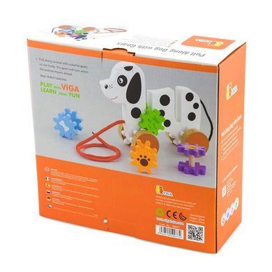 Дерев'яна каталка Viga Toys Собачка з шестерінками (50977) dt_481 фото