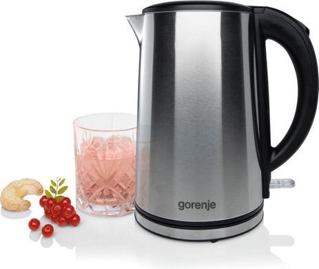 Gorenje Електрочайник, 1,5л, подвійні стінки, Strix контроль, нерж. (380760) K15DWS фото