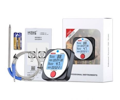 Термометр цифровий для барбекю 2-канальний Bluetooth, -40-300 &deg;C WINTACT WT308A