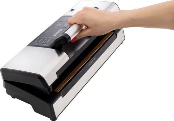 Вакууматор Gorenje для пакетів, 120Вт, 30см, електронне керування, +10 пакетів, нерж, чорний (380824) VS120EPRO фото