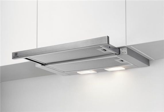 Electrolux Витяжка телескопічна, 59см, 410м.куб/год., сірий (365858) LFP326S фото
