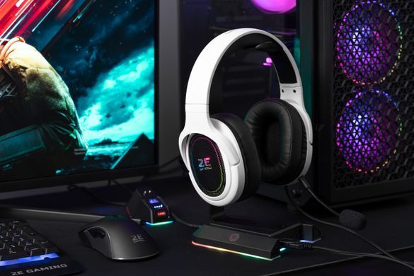 Гарнітура ігрова 2E GAMING HG330, 7.1, USB-A, RGB, 2м, білий (343458) 2E-HG330WT-7.1 фото