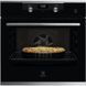 Electrolux Духовой шкаф электрический, 72л, A+, пар, дисплей, конвекция, телескопические направляющие, черный KODEF75X2