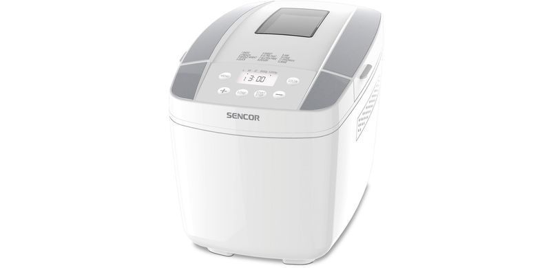 Sencor Хлібопічка 800Вт, програм-10, макс.вага -1.2кг, форма прямокутник, пластик, білий (377710) SBR0770WH фото