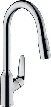 Змішувач для кухні Hansgrohe Focus M42, довж.виливу - 224мм, витяжний, 1важіль, KM220, хром (355263)
