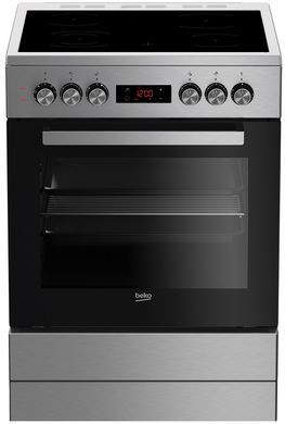 Beko Плита электрическая стеклокерамическая, 66л, 60x60см, дисплей, конвекция, нерж FSE67310GX фото