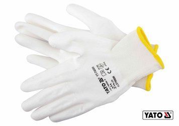 Рукавиці робочі нейлонові YATO білі, розмір 9