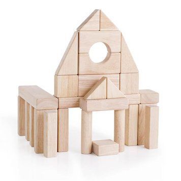 Деревянные кубики Guidecraft Unit Blocks Геометрические формы неокрашенные 28 шт. (G2101B) dt_2229 фото