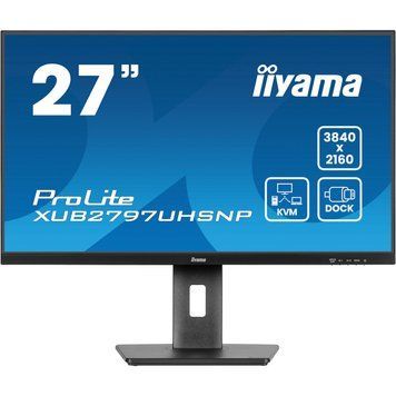 27" 16:9 IPS РК монітор, 3840х2160, 1 мс (MPRT), 1xHDMI 2.0/1xDP 1.4/1xDP out/1xUSB C (PD до 96 Вт) IIYAMA XUB2797UHSNP-B1 3728326 фото
