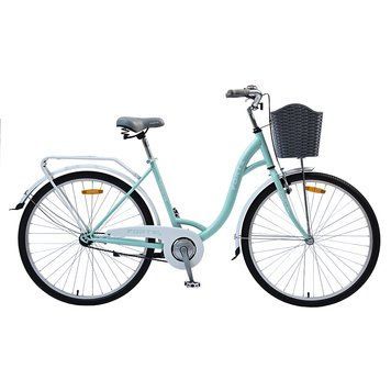 Forte Dafna Bicycle Steel. ОЗУ 20 ", колеса 28", сине-зеленый + корзина пластика. Серый