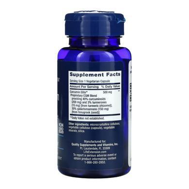 Curcumin Elite&trade; Turmeric Extract	- 30 vcaps Life Extension