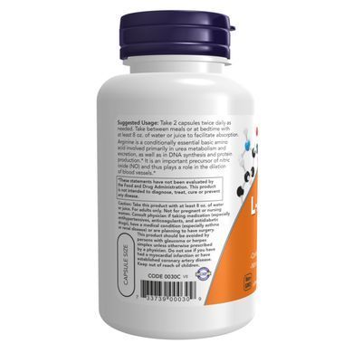 L-Arginine 500mg - 100caps Now Foods