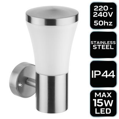 Фасадний світильник NEO TOOLS 99-079, 23,5 см, нержавіюча сталь, IP44, E27