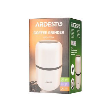 Кавомолка роторна ARDESTO 150Вт, об'єм зерен-80г, пластик, білий (368060) KGC-1508W фото