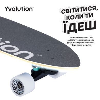 Скейтборд Yvolution Dynamo Cruiser LED 76см, синій (379407)