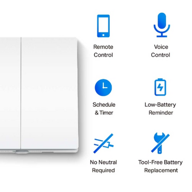 Розумний вимикач світла, 2-канальний 1-сторонній TP-Link, Tapo S220 TP-LINK Tapo S220 3722789 фото