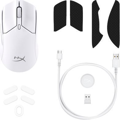 HyperX Миша Pulsefire Haste 2 mini, RGB, USB-A/WL/BT, білий (374604) 7D389AA фото